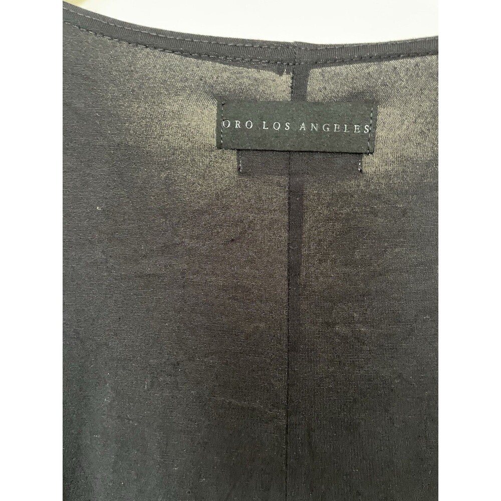 Oro Los Angeles Scallop BLACK Tank Top Sleeveless T Shirt  SZ L - Picture 3 of 14